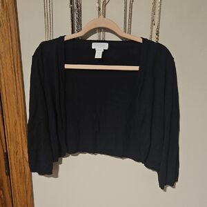 Maurices Black Cropped Open-Front Bolero Shrug